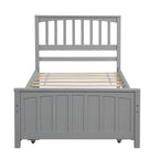 Cama Plataforma Doble Gris / Blanca con Cama Nido – Para 2 Personas