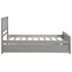 Cama Plataforma Doble Gris / Blanca con Cama Nido – Para 2 Personas