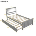 Cama Plataforma Doble Gris / Blanca con Cama Nido – Para 2 Personas
