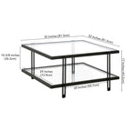 Mesa de centro de latón/acero de bronce ennegrecido y vidrio – Rectangular o cuadrada