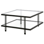 Mesa de centro de latón/acero de bronce ennegrecido y vidrio – Rectangular o cuadrada