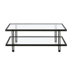 Mesa de centro de latón/acero de bronce ennegrecido y vidrio – Rectangular o cuadrada