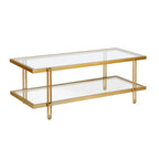 Mesa de centro de latón/acero de bronce ennegrecido y vidrio – Rectangular o cuadrada