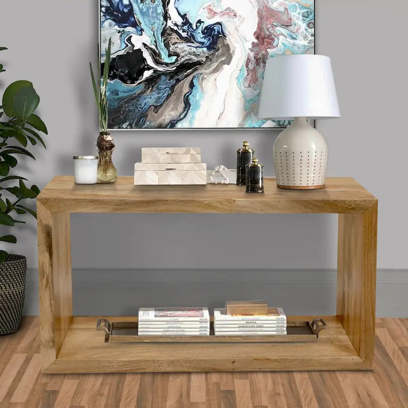 Mesa Consola Cubo Abierto Marrón, Estilo de 1 Estante