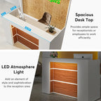 Recepción Blanca y Marrón / Negra y Marrón con Luces LED, Mostrador Frontal para Una Persona