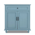 Aparador azul/blanco con 1 cajón y 2 puertas