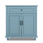 Aparador azul/blanco con 1 cajón y 2 puertas