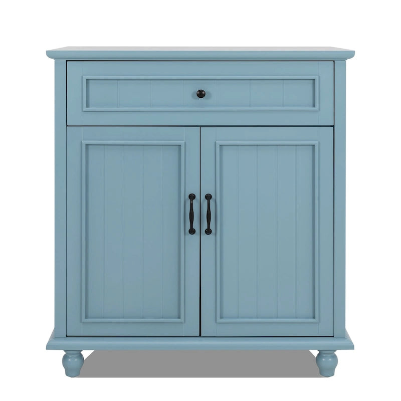Aparador azul/blanco con 1 cajón y 2 puertas