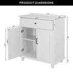 Aparador azul/blanco con 1 cajón y 2 puertas