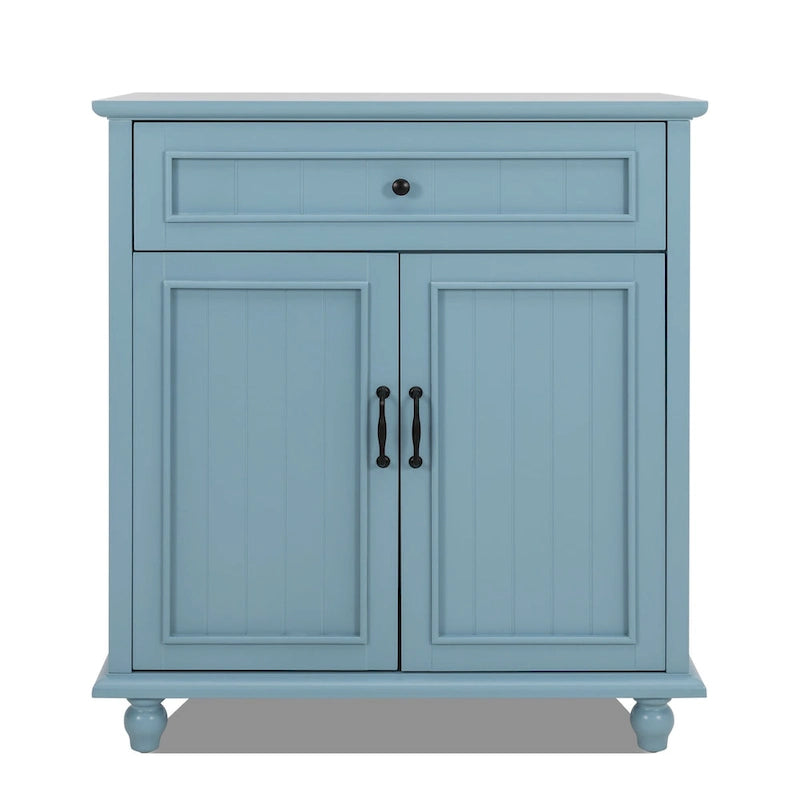 Aparador azul/blanco con 1 cajón y 2 puertas