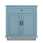 Aparador azul/blanco con 1 cajón y 2 puertas