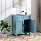 Aparador azul/blanco con 1 cajón y 2 puertas