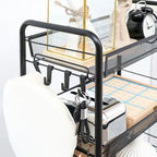 Carrito de almacenamiento rodante negro de 5 niveles, carrito de cocina con cestas de malla