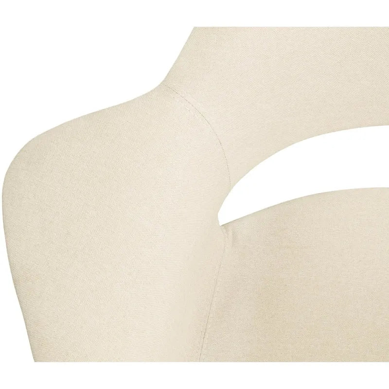 Sillón tapizado multicolor, respaldo alto, patas de nogal – Juego de 2