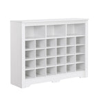 Zapatero de 24 compartimentos, negro/blanco/marrón rústico, estilo moderno