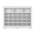 Zapatero de 24 compartimentos, negro/blanco/marrón rústico, estilo moderno