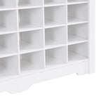 Zapatero de 24 compartimentos, negro/blanco/marrón rústico, estilo moderno