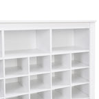 Zapatero de 24 compartimentos, negro/blanco/marrón rústico, estilo moderno