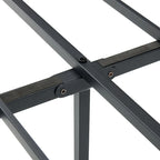 Base de cama de plataforma rústica de madera marrón y negra – Tamaño matrimonial/queen, para 1 o 2 personas