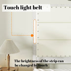 Base de cama con plataforma gris oscuro con luces LED y almacenamiento – Queen/King