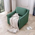 Sillón giratorio de terciopelo verde/blanco/gris, de un asiento