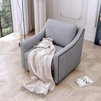 Sillón giratorio de terciopelo verde/blanco/gris, de un asiento