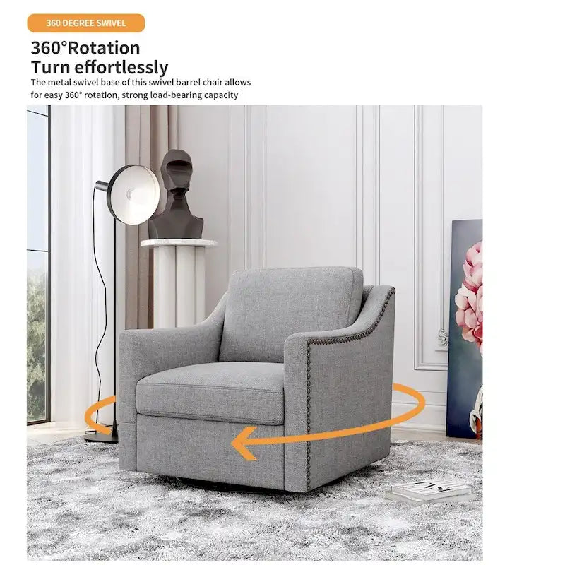 Sillón giratorio de terciopelo verde/blanco/gris, de un asiento