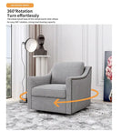 Sillón giratorio de terciopelo verde/blanco/gris, de un asiento