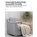 Sillón giratorio de terciopelo verde/blanco/gris, de un asiento