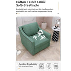 Sillón giratorio de terciopelo verde/blanco/gris, de un asiento