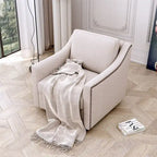 Sillón giratorio de terciopelo verde/blanco/gris, de un asiento