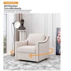 Sillón giratorio de terciopelo verde/blanco/gris, de un asiento