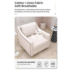 Sillón giratorio de terciopelo verde/blanco/gris, de un asiento