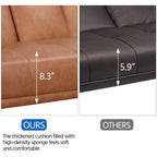Sofá cama futón reclinable de piel sintética negra, 3 personas
