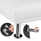 Sofá cama futón reclinable de piel sintética negra, 3 personas