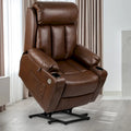 Sillón Reclinable Eléctrico de Masaje de Poliuretano Marrón/Negro – Individual