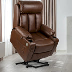 Sillón Reclinable Eléctrico de Masaje de Poliuretano Marrón/Negro – Individual