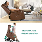 Sillón Reclinable Eléctrico de Masaje de Poliuretano Marrón/Negro – Individual