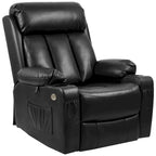 Sillón Reclinable Eléctrico de Masaje de Poliuretano Marrón/Negro – Individual