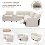 Sofá seccional reclinable eléctrico en forma de L gris oscuro/beige, 2 asientos