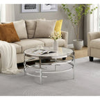 Mesa de centro con tablero de piedra sinterizada gris/dorada/plateada y estructura de metal, asientos para 1-2 personas