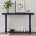 Mesa consola con estante abierto – Patas curvas (azul marino / nogal / negro / espresso)