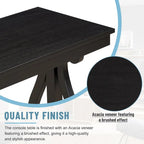 Mesa consola con estante abierto – Patas curvas (azul marino / nogal / negro / espresso)