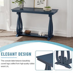 Mesa consola con estante abierto – Patas curvas (azul marino / nogal / negro / espresso)