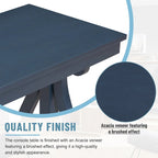 Mesa consola con estante abierto – Patas curvas (azul marino / nogal / negro / espresso)