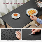 Mesa de barra estrecha con patas metálicas, para 2 personas – Marrón rústico / Blanco rústico / Negro ébano