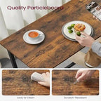 Mesa de barra estrecha con patas metálicas, para 2 personas – Marrón rústico / Blanco rústico / Negro ébano