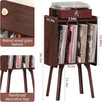 Tocadiscos con 4 compartimentos de 16.5"L × 11.7"W × 26.1"H en nogal, negro, marrón, natural o blanco