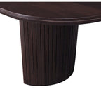 Mesa de comedor ovalada de doble pedestal en marrón, con capacidad para 8-10 personas