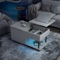 Mesa de centro negra elevable con luz LED RGB, para 1 persona